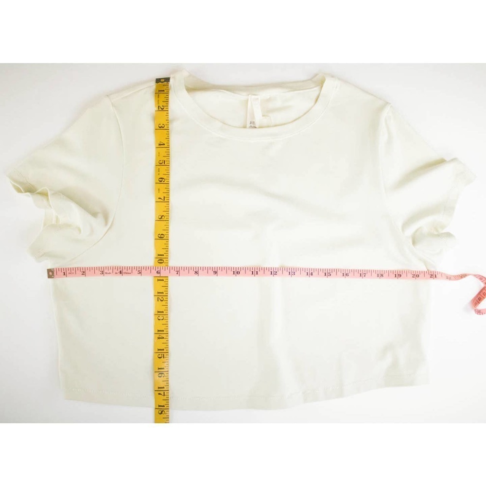 SKIMS Cream White Short Sleeve T Shirt Crop Top Plus 4XL Lounge Activewear - Picture 6 of 6